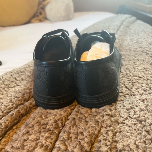 Men’s Gucci GG Canvas Low 'Grey Black' - Size 6 US / Size 39.5 EU - Picture 5 of 8